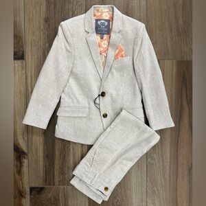 Appaman boys light beige  linen suit